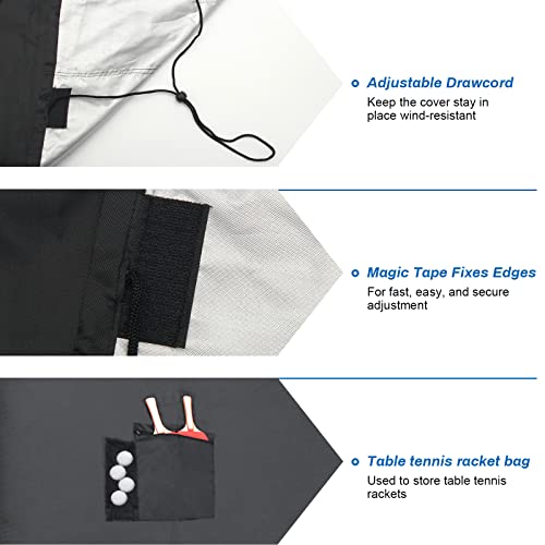 Coolrunner Ping Pong Table Cover - Waterproof Indoor & Outdoor, 420D Oxford Fabric for Folding & Flat Tables