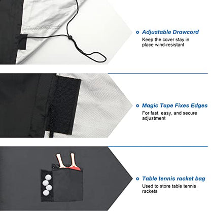 Coolrunner Ping Pong Table Cover - Waterproof Indoor & Outdoor, 420D Oxford Fabric for Folding & Flat Tables