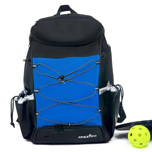 Athletico 35L Pickleball Backpack - Pickleball Bags for Men or Women Includes Pickleball Ball Holder - color: Blue