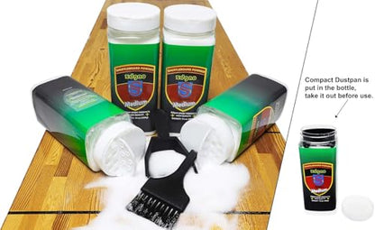 Shuffleboard Sand - Shuffleboard Wax with Mini Dustpan and Mini Brush, 2 Cans(2×14 oz) - style: 4 Cans Medium Speed