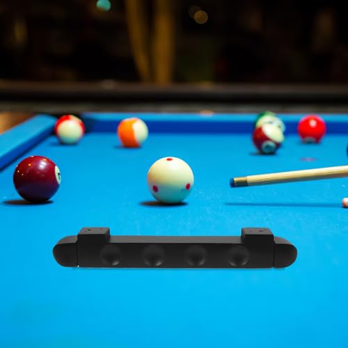 Alipis Wall-Mounted Pool Cue Rack 4-Hole Wooden Billiard Cue Holder Set of 2 Black Multi-Cue Storage for Pool Table Accessories