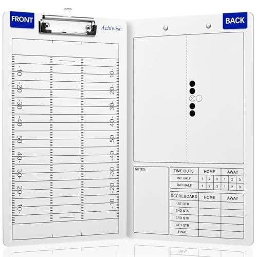 Premium Clipboard for Coaches, Durable Dry Erase WhiteBoard, Simplicity Sharpens Focus, Tactical Coaching Clip Boards, Sporting Goods Clipboards(Football) - style: Football
