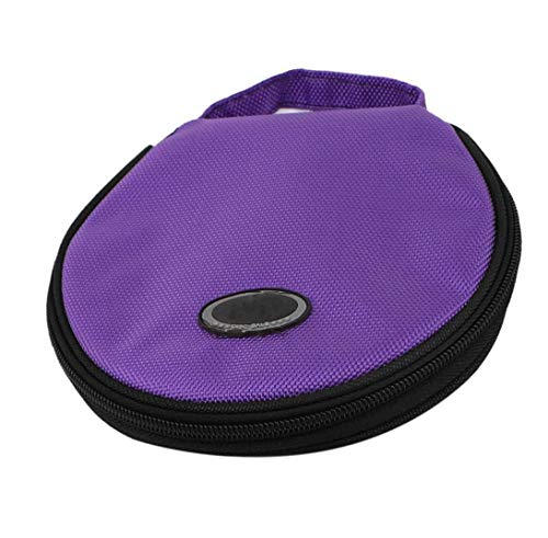 Round 20 Disc Purple Oxford Fabric CD DVD Holder Storage Case