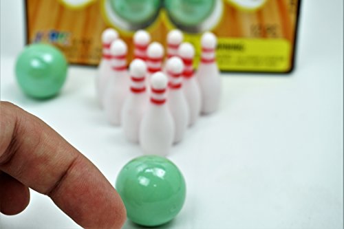 JA-RU Mini Bowling Set (2 Pack) Mini Bowling Pins & Bowling Balls | Small Tabletop Game for Kids | Bowling Party Favors, Stocking Stuffers, Classroom Prizes, & Bowler Gift Ideas. 217-2p - size: 2 Sets