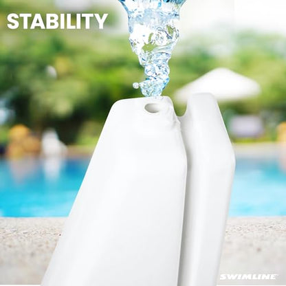 SWIMLINE Original Pool Volleyball Net Games Set with Ball Adjustable Up to 34 Feet Wide | for Kids & Adults | 2 Stable Water-Fill Bases | Easy Assembly Compatible W/Outdoor & Indoor Inground Pools - style: Classic Volleyball Game