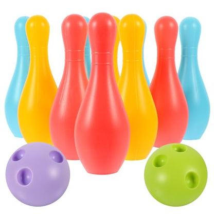 VOSAREA 1Set Plastic Bowling for Indoor Outdoor Recreational Bowling Plaything Fun Pin and Ball for Parties