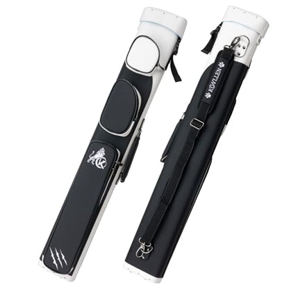 KONLLEN 2x4 Hard Pool Cue Case – Professional Billiards Cue Case for 2 Butts & 4 Shafts, Durable Hard Shell Cue Bag with Adjustable Shoulder Strap, Large Storage Pockets - color: 2x4-Black