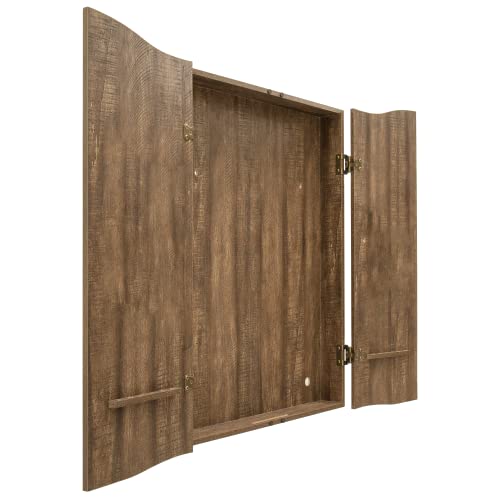 DMI Sports MI Sports Brown CricketPro Dartboard Cabinet | Designed for Arachnid 15.5” CricketPro 900, 800, 750, 650 Electronic Dartboards | Does Not Include Dartboard