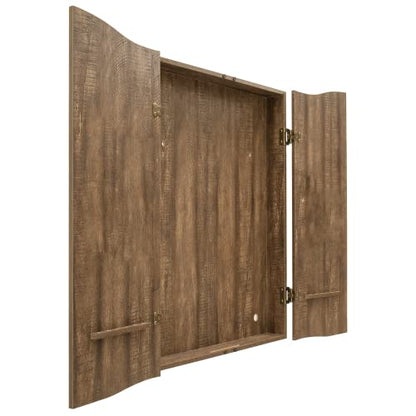 DMI Sports MI Sports Brown CricketPro Dartboard Cabinet | Designed for Arachnid 15.5” CricketPro 900, 800, 750, 650 Electronic Dartboards | Does Not Include Dartboard