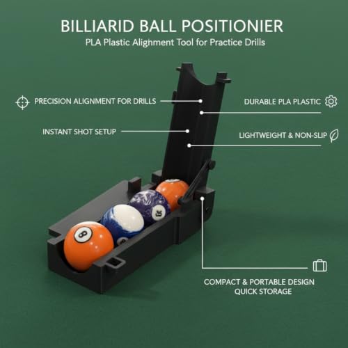 Billiard Ball Positioning Tool - PLA Plastic Alignment Device for Pool Table Setup (1 Piece)