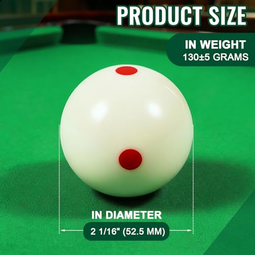 Soulchen 2 Pcs Billiards Cue Ball Snooker Pool Cue Ball 2-1/16" Professional Training for Billiard Pool Table - style: Red Dot