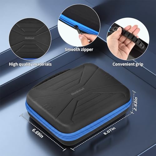 Boobowl Hard Dart Case for Steel and Soft Tip Darts, Holds 12 Darts | Hard EVA Case With 12 Dart Slots, 6 Mesh Pockets And Zipper Storage For Flights, Tips And Shafts; Case Only - Blue - size: Holds for 12 pcs Blue