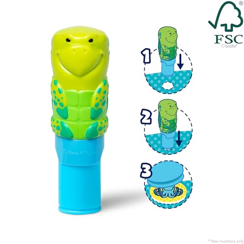 Melissa & Doug Sticker Wow!™ 24-Page Activity Pad and Sticker Stamper, 300 Stickers, Arts and Crafts Fidget Toy Collectible Character – Sea Turtle - for Kids Ages 3+ - FSC Certified - color: Sea Turtle, size: Single