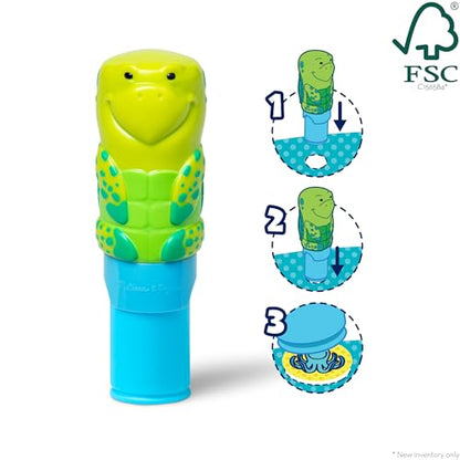 Melissa & Doug Sticker Wow!™ 24-Page Activity Pad and Sticker Stamper, 300 Stickers, Arts and Crafts Fidget Toy Collectible Character – Sea Turtle - for Kids Ages 3+ - FSC Certified - color: Sea Turtle, size: Single