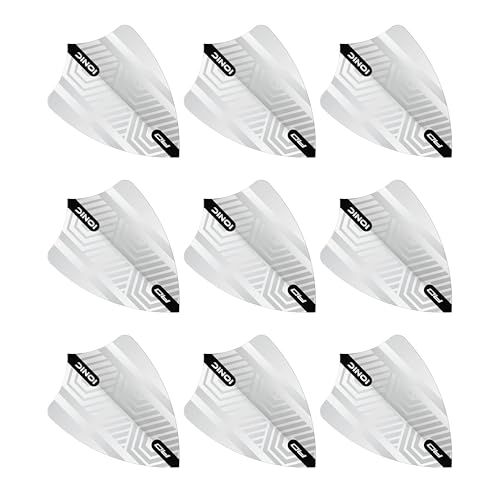 RED DRAGON Hardcore Freestyle Dart Flights - Extra Thick 100 Micron Replacement Flights for Fast, Stable Throwing Performance - 9 Flights (3 Sets) Designs - color: White