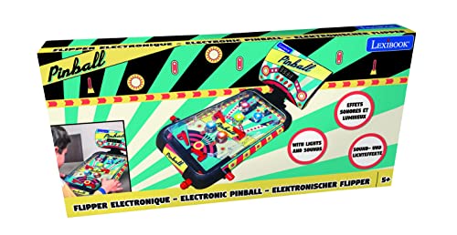 LEXiBOOK Table Electronic Pinball, Action and Reflex Game for Children and Family, LCD Screen, Light and Sound Effects, JG610 - style: Retro