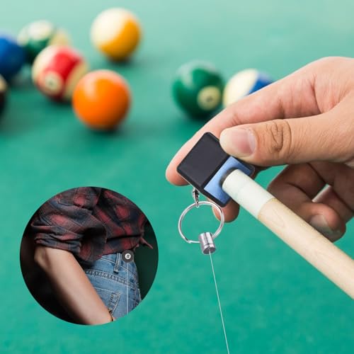 2 Pcs Chalk Holder Pool Billiards - Retractable Cue Chalk Holder Pool with Belt Clip - Snooker Billiards Accessories