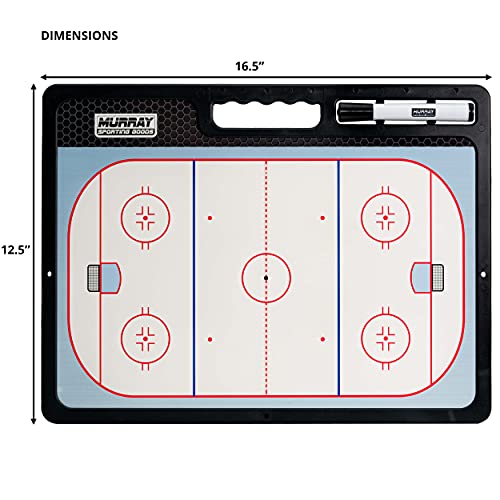 Murray Sporting Goods Premium Coaches Clipboard | Double-Sided Dry Erase Marker Board for Basketball, Baseball, Soccer, Football, Hockey (Marker Included) - style: Hockey