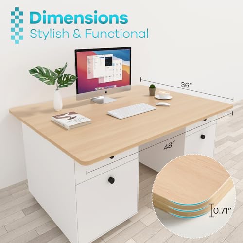 Kaboon Universal Tabletop 48"x36", Solid One-Piece Melamine Table Top, Restaurant Desk DIY, Home and Office,Dark Walnut - color: Light Walnut, size: 48x36