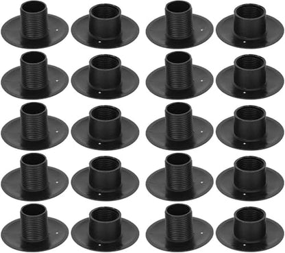 10 Pair Foosball Machine Bushings,48.5mm OD x 15.8mm ID Threaded Structure Foosball Table Parts, Light Weight Table Football Bushings Rods, Black