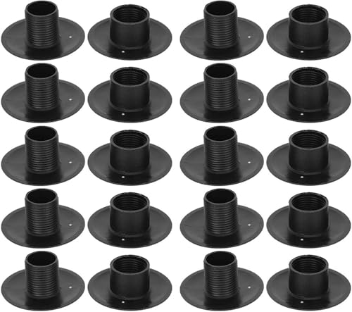 10 Pair Foosball Machine Bushings,48.5mm OD x 15.8mm ID Threaded Structure Foosball Table Parts, Light Weight Table Football Bushings Rods, Black