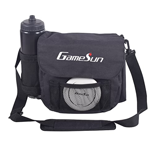 DISC Golf Set-Includes 1pc Heavy Duty Nylon Carry Bag, 2pcs Drivers, 2pcs Mid-Ranges, 2pcs Putters, 1pc Mini Disc Marker, 1pc 12”x12” Embroider Logo Black Towel and 1pc Gift Color Box - color: Black