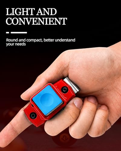 KONLLEN Magnetic Pool Chalk Holder Aluminum Alloy Belt Clip | Portable design, durable metal construction, quick access,metal cue chalk case for pool, snooker and carom - color: Red Chalk Holder+pool chalk
