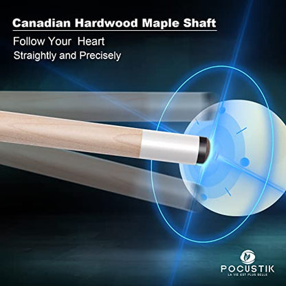Pool Cue, 58" 2-Piece Pool Sticks for Adults, Pool Table Sticks 18/19/20/21 Oz, Irish Linen Wrap Pool Cue Stick, House Bar Pool Cues for Men Women - size: 19oz