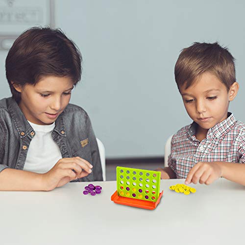 Gamie 4 in a Row Game - (Set of 4) - Line Up Four Pegs in a Row Games with Foldable Board and 30 Pieces Each, Classic Four in a Row and Family Fun Games, Educational Learning Game for Children