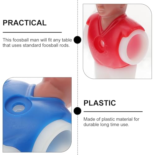 Kisangel 4Pcs Foosball Table Men Replacement Table Soccer Player Foosball Replacement Parts (2pcs Red and 2pcs Blue)