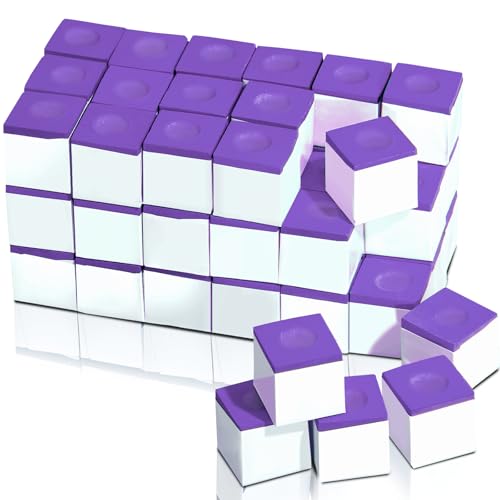 Junkin Pool Chalk Cubes for Billiard Cue Sticks, 48/72/108Pack Options, Table Accessories for Clubs, Bars & Home - color: Purple