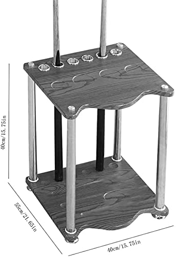 Ball Cue Stand Rack Home Pool Cues Racks,Free-Standing Wood Rack Holds Up to 6 Cues,Billiard Bar Storage Rack,Snooker Billiard Cue Pool Rack 1 Black 40x55x40cm