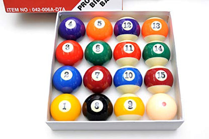 Pool Table Billiard Ball Set - Regulation Size 2-1/4" Full 16 Pool Ball Set … - color: Professional