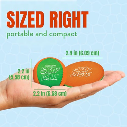 Activ Life The Ultimate Water Skip Balls, Water Bouncing Ball for Swimming Pool, Beach Toys for Friends, Family, Kids and Adults - style: Green/Orange