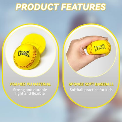 Soft Foam Baseballs for Kids - 12 Pack Practice Balls for Beginners