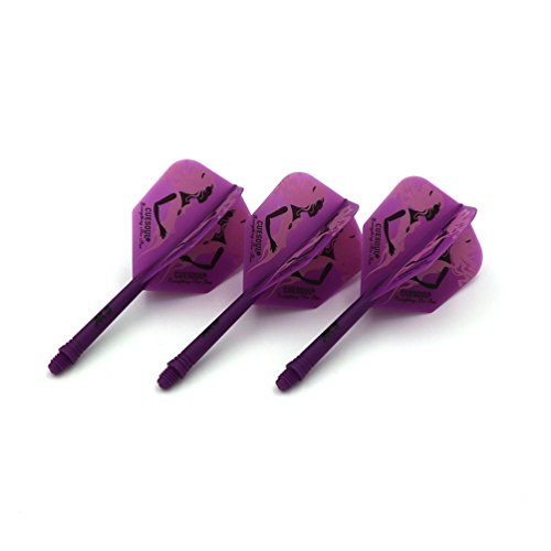 CUESOUL ROST Integrated Dart Shaft and Dart Flight Standard/Slim/Diamond/Big Wing/Tear/Diamond - color: 21mm-Big Wing Shape-Purple Beauty
