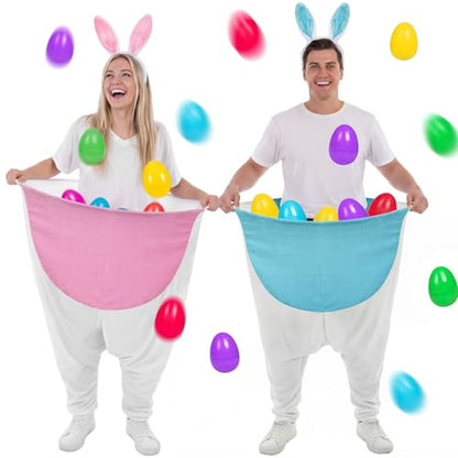 22 Pcs Granny Pant Yard Game Easter Game Set Giant Bunny Pant Easter Egg Ear Headband for Family Reunion Gathering Yard Backyard Lawn Outdoor Indoor Carnival Party Activity Supply