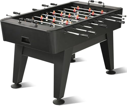 RAYKEEP 58" Foosball Table, Competition Soccer Table Game w/ 2 Balls for Adult Youth, Heavy-Duty Arcade Table Soccer for Home, Game Room - color: Black