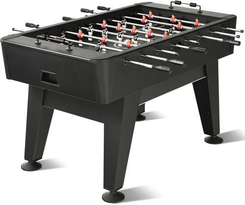 RAYKEEP 58" Foosball Table, Competition Soccer Table Game w/ 2 Balls for Adult Youth, Heavy-Duty Arcade Table Soccer for Home, Game Room - color: Black