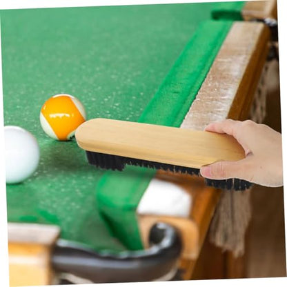 Pool Table Brush and Rail Brush 10.5-inch Medium Size Natural Wood for Felt Cleaning and Crevice Dust Removal Maintenance