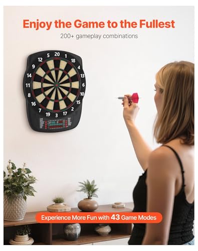 Electronic Dart Board, 13.5" Target Dartboard with 43 Games, 200+ Variations, 6 Darts & 50 Tips - LCD Scoring for Home, Game Room & Parties
