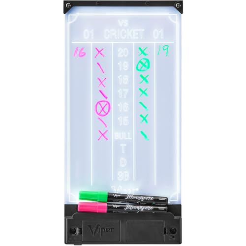 Viper Illumiscore See-Through Illuminated Back-Lit Dry Erase Dart Scoreboards - color: Black/Clear, style: Battery Operated