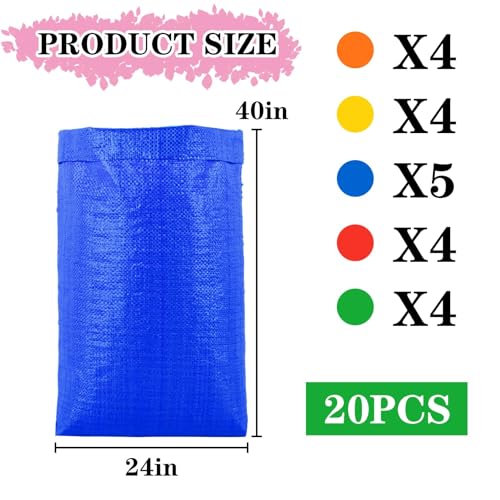 20Pcs Potato Sack Race Bags Large Size Game Race Bag for Carnival Easter Christmas School Outside Lawn Sports Games, Birthday Parties, Outdoor Family Gatherings, Barbecues - style: 20pcs
