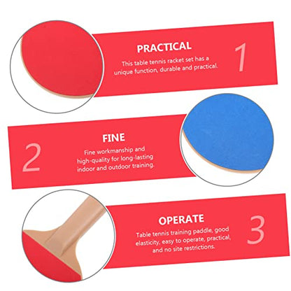 1 Set Bouncy Table Tennis Paddle Set for Outdoor Table Tennis Exercising Durable Racket for Boys Enhances Reflexes Coordination for All Skill Levels