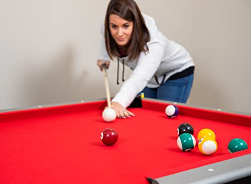 Hathaway Maverick 7 Foot Pool Table with Table Tennis Top – with Accessories for Both Games – Space-Saving Ping Pong and Pool Table Combo for Families – Matte Black Finish