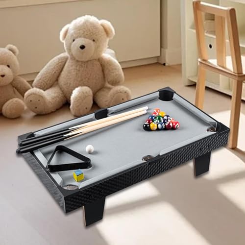 DYNWAVE Pool Table Portable Tabletop Billiards Game with Cue Balls, Sticks, Chalk, and Triangle Rack Table Games, 63cmx38cmx15.5cm