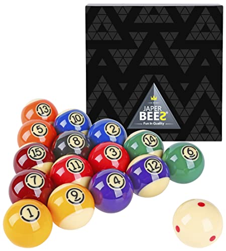 JAPER BEES Billiard Ball/Pool Ball Set Complete 16balls 2-1/4" Regulation Size&Weight Resin Ball - style: Tournament Superior