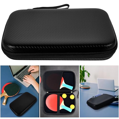 Cabilock Table Tennis Racket Case Hard Shell Protective Storage Bag with Fixed Compartment for Paddle and Ball, Portable Ping Pong Paddle Holder Suitable for Table Tennis Players
