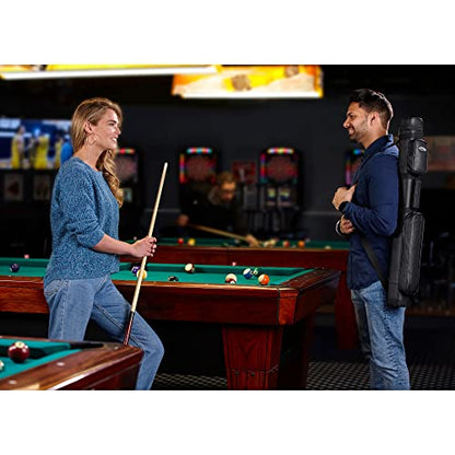 Casemaster by GLD Products Q-Vault Classic Billiard/Pool Cue Hard Case, Holds 2 Complete 2-Piece Cues (2 Butt/2 Shaft), Black