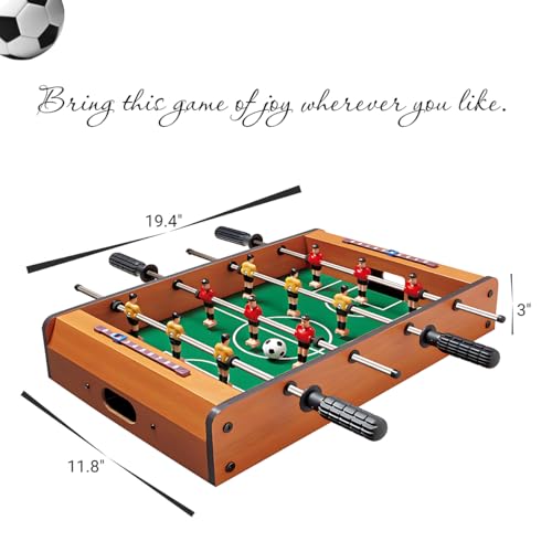 19.4" Mini Foosball Table - Includes Two Balls and a Scorekeeping | Portable Soccer Game for Indoor and Outdoor Fun